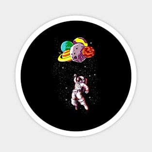 Astronaut With Balloon Planet Funny Space Space Magnet